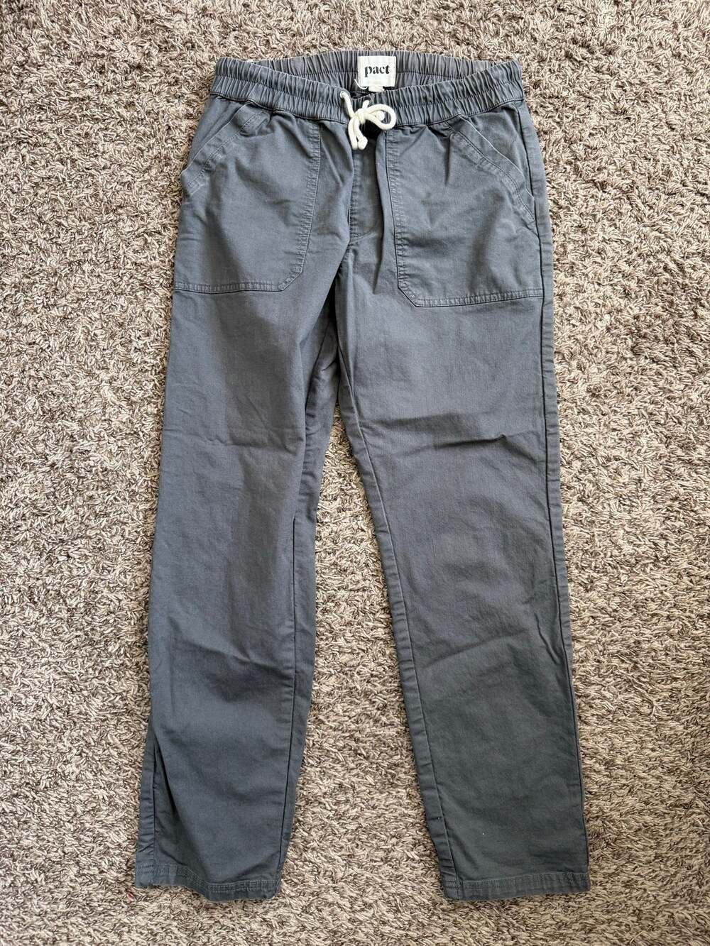 Pact Women's Pants Size Medium Gray Cotton Comfortable Lighweight Travel